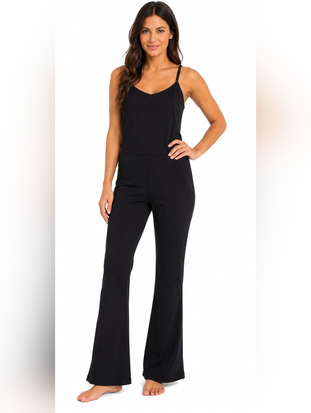 CRZ YOGA Women’s Flared Workout Jumpsuit Unitard Size Small